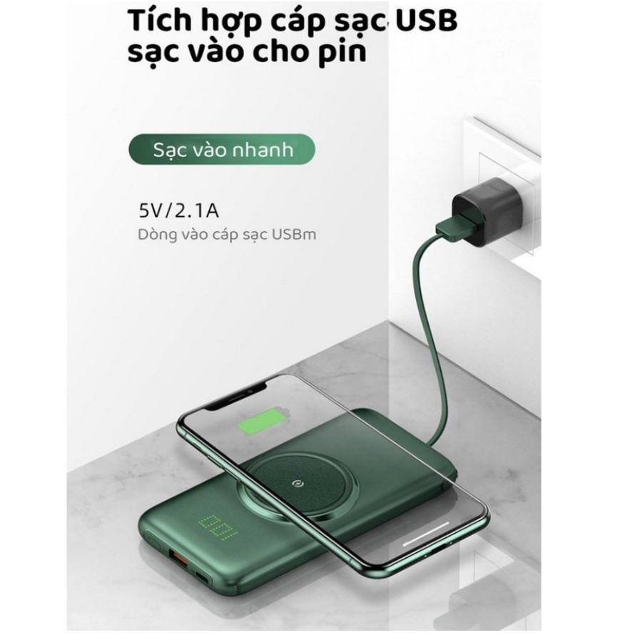 Pin sạc dự phòng sạc nhanh không dây tích hợp nhiều cáp sạc P1 GreenPower 20.000mAh thế hệ mới 2021 - AsiaMart