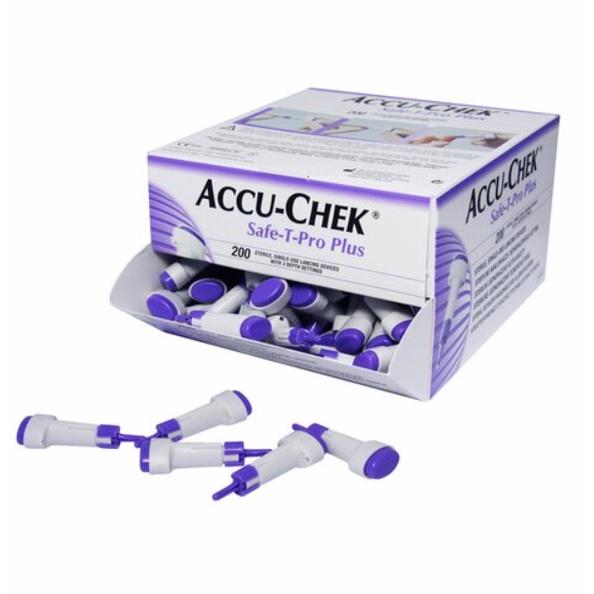 Hộp 200 chiếc kim chích máu Accu Chek Safe-T-Pro Plus lấy máu thử đường huyết vô trùng, dùng một lần