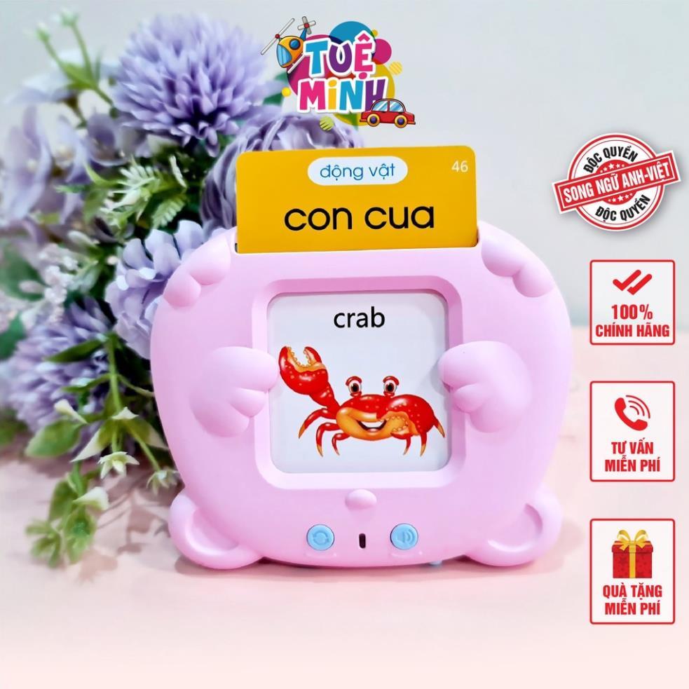 Máy đọc thẻ tiếng anh Việt song ngữ Tuệ Minh, máy đọc thẻ flashcard 112 thẻ 224 từ khoá và 12 chủ đề