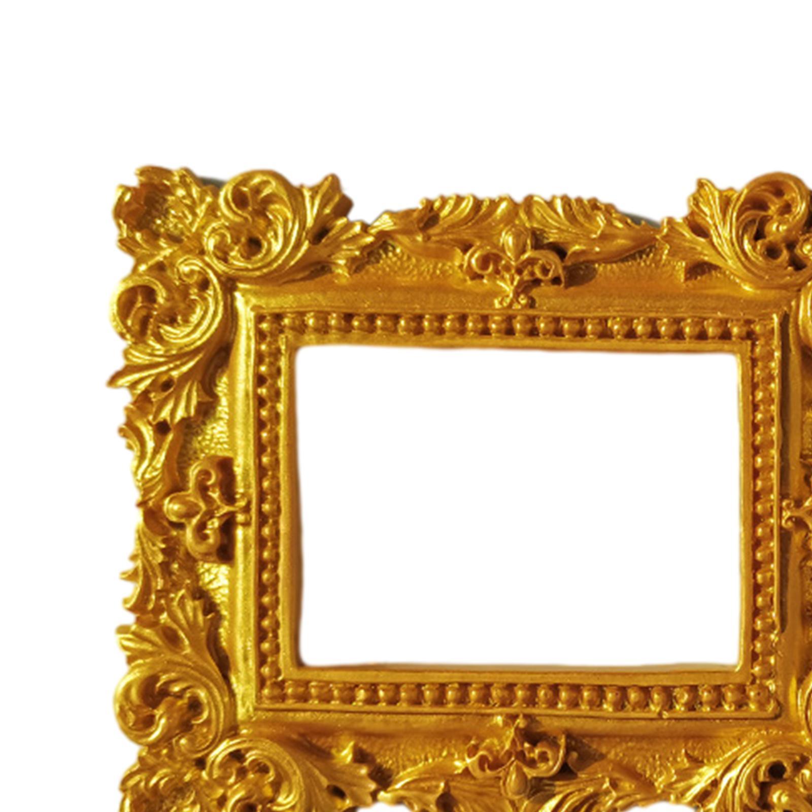 Mini Photo Frame Embossed Photography Photo Frame Antique Ornate Resin Frame