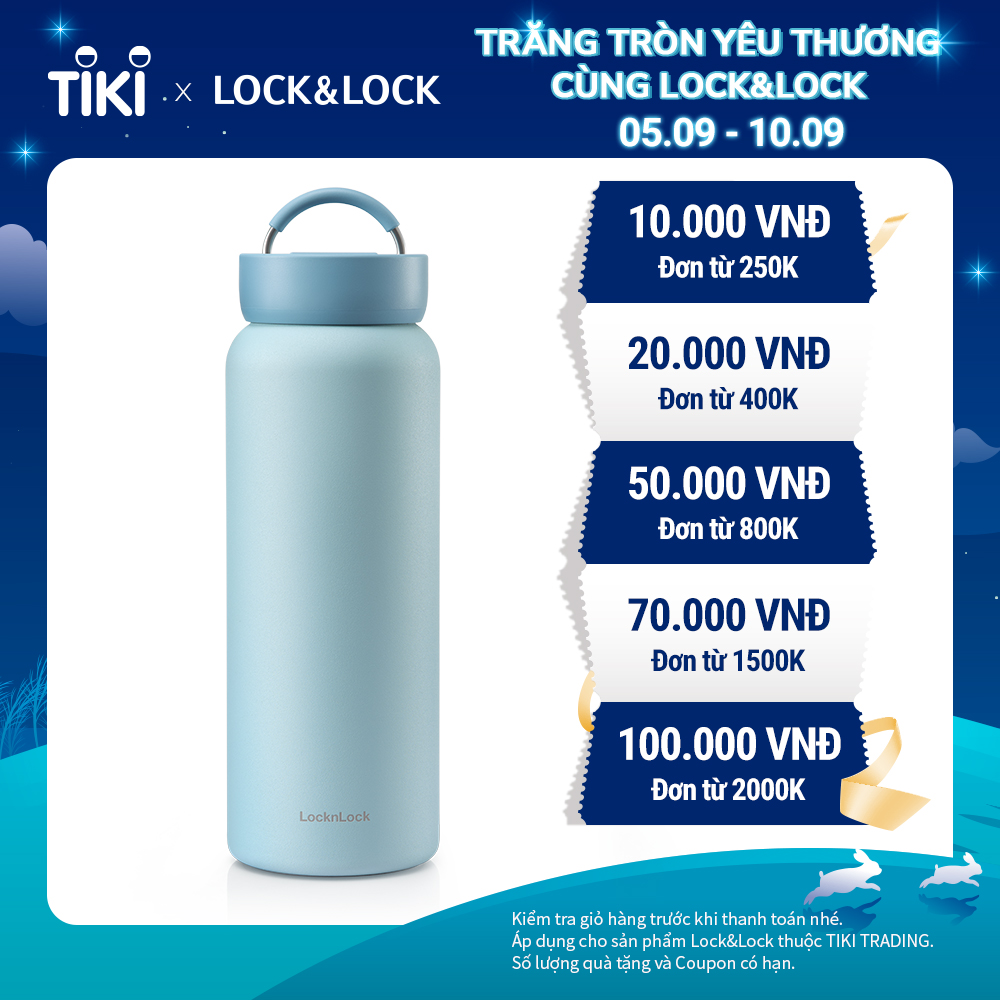 Bình giữ nhiệt bằng thép không gỉ LocknLock Jumbo Tumbler LHC4300NVY 900ML