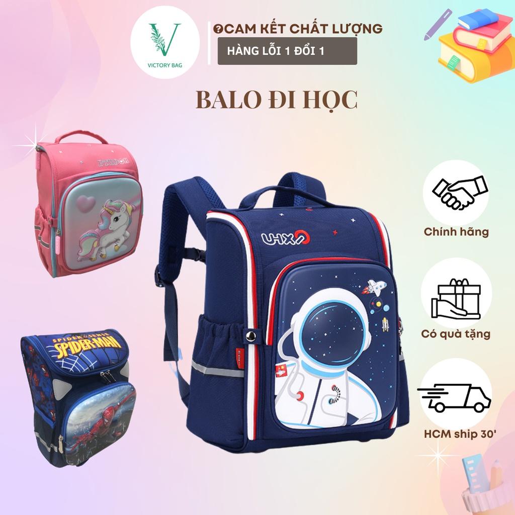 Balo Cặp Đi Học Chống Gù học si Cấp 1 Tiểu học Trai Gái Siêu Nhẹ Phi Hành Gia Pony Spiderman 6-7-8-9-10 tuổi-VICTORY-838