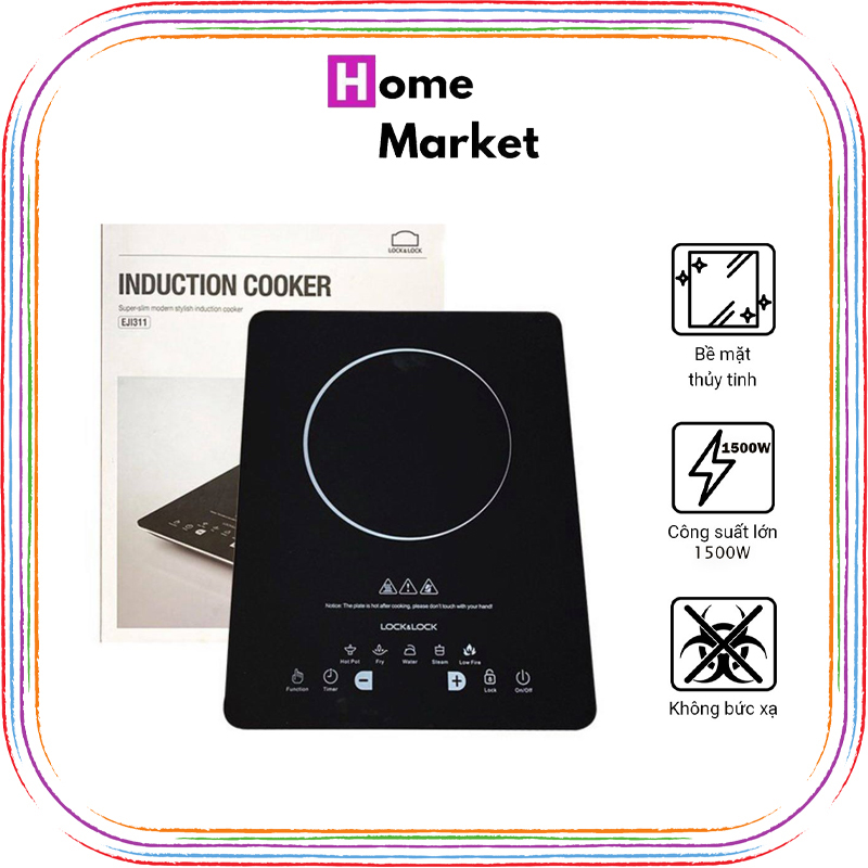 Bếp điện từ Lock&Lock Induction Cooker EJI311 220-240V, 50/60Hz, 1500W - Hàng chính hãng