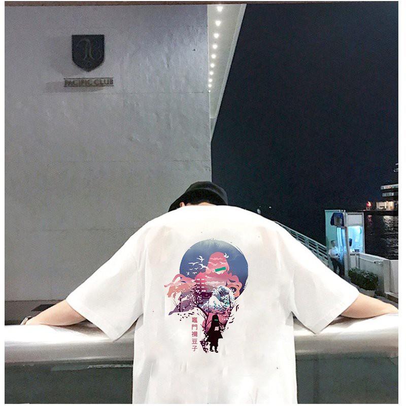 Áo thun unisex form rộng họa tiết phong cách Nhật Bản vải dày mịn 2020T2455