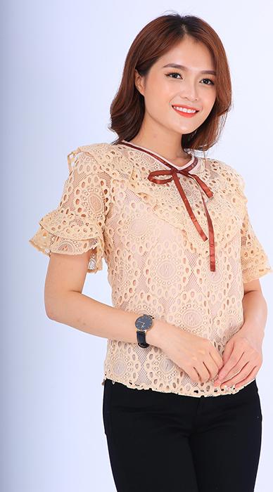 Áo Sơ Mi Kiểu Nữ Thắt Nơ Thời Trang