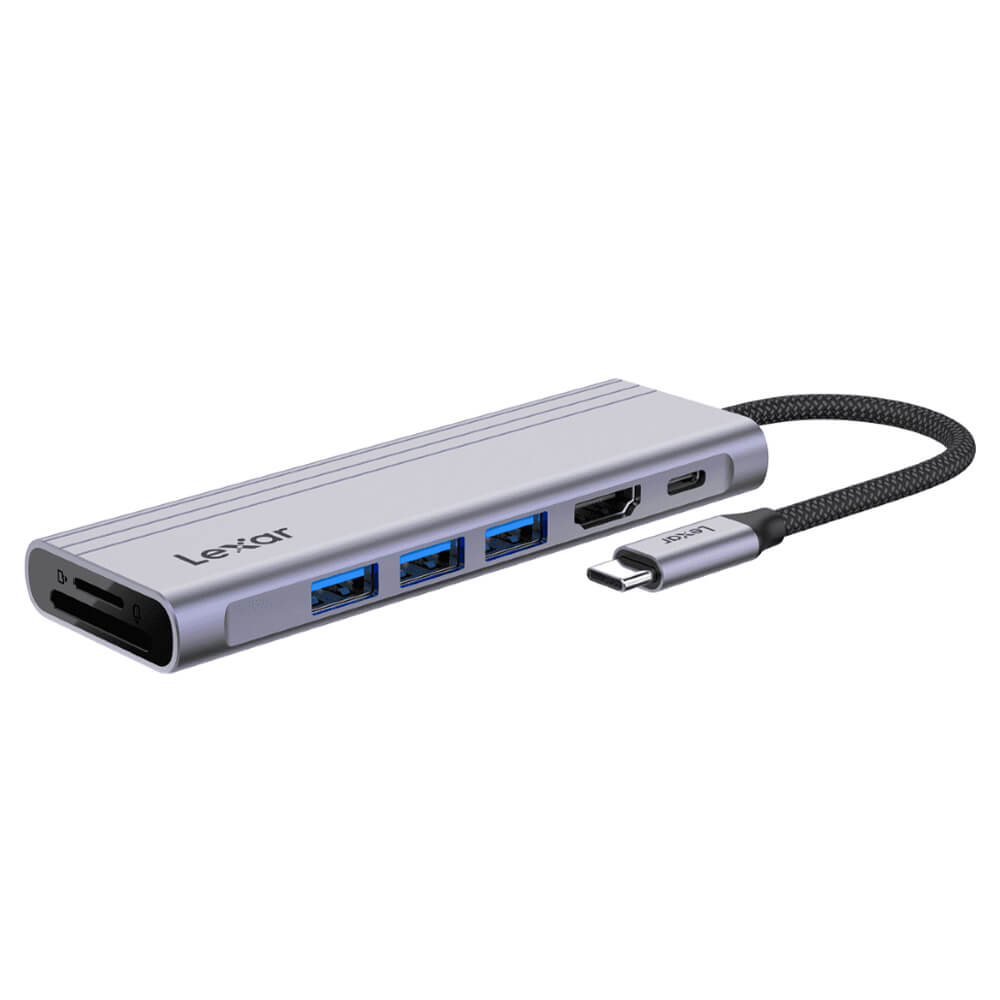 Hub USB Type-C 7-in-1 Lexar H31 LPAH31N-RNHNG | Power Delivery upto 100W | HDMI 2.0 xuất hình 4K 60z | Bảo Hành 12 Tháng - Hàng Chính Hãng