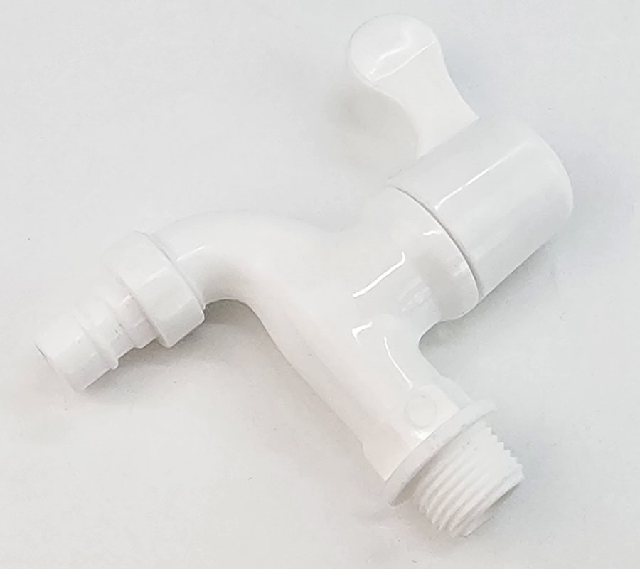Hình ảnh Bộ 3 vòi hồ tay gạt nhựa PP trắng, thân ngắn, ren 21-27mm Eurolife EL-VHT2127 (Trắng) (3 cái)