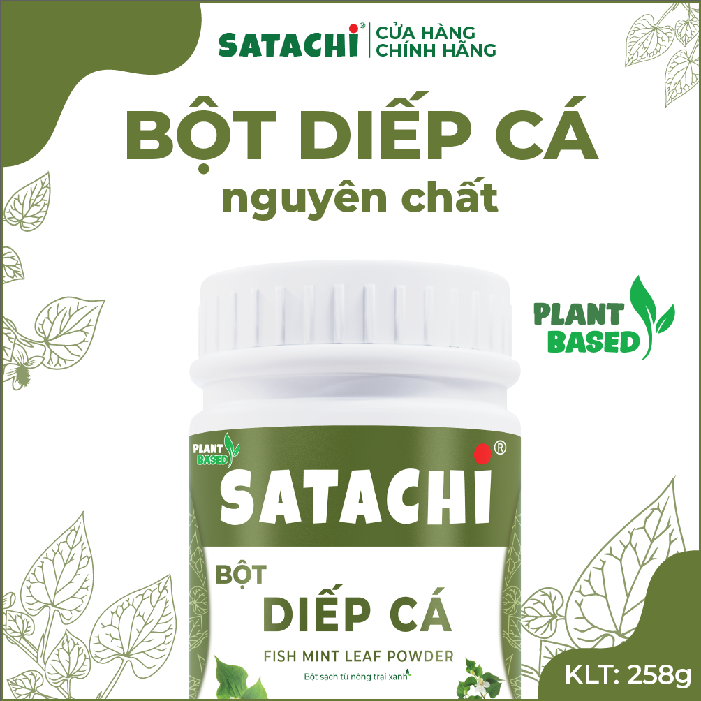 Bột Diếp Cá SATACHI nguyên chất. Thanh lọc cơ thể, người bị trĩ và táo bón sử dụng hiệu quả, làm mặt nạ dưỡng da, trị mụn. Hộp 258g