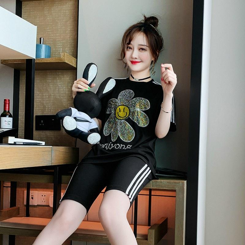 SET BỘ THỜI TRANG FOM RỘNG CƯỜM ĐÁ HOA