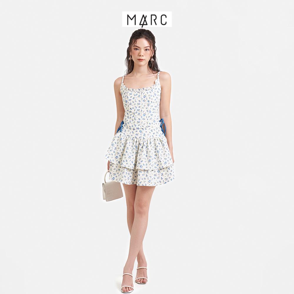 Váy nữ MARC FASHION mini rã 2 tầng đan dây hông FAVT110522