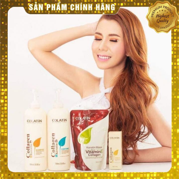 COMBO PHỤC HỒI CẤP TỐC COLATIN (1000 ML-1000 ML- 500ML) - Tặng Tinh Dầu Argan Colatin 40ml