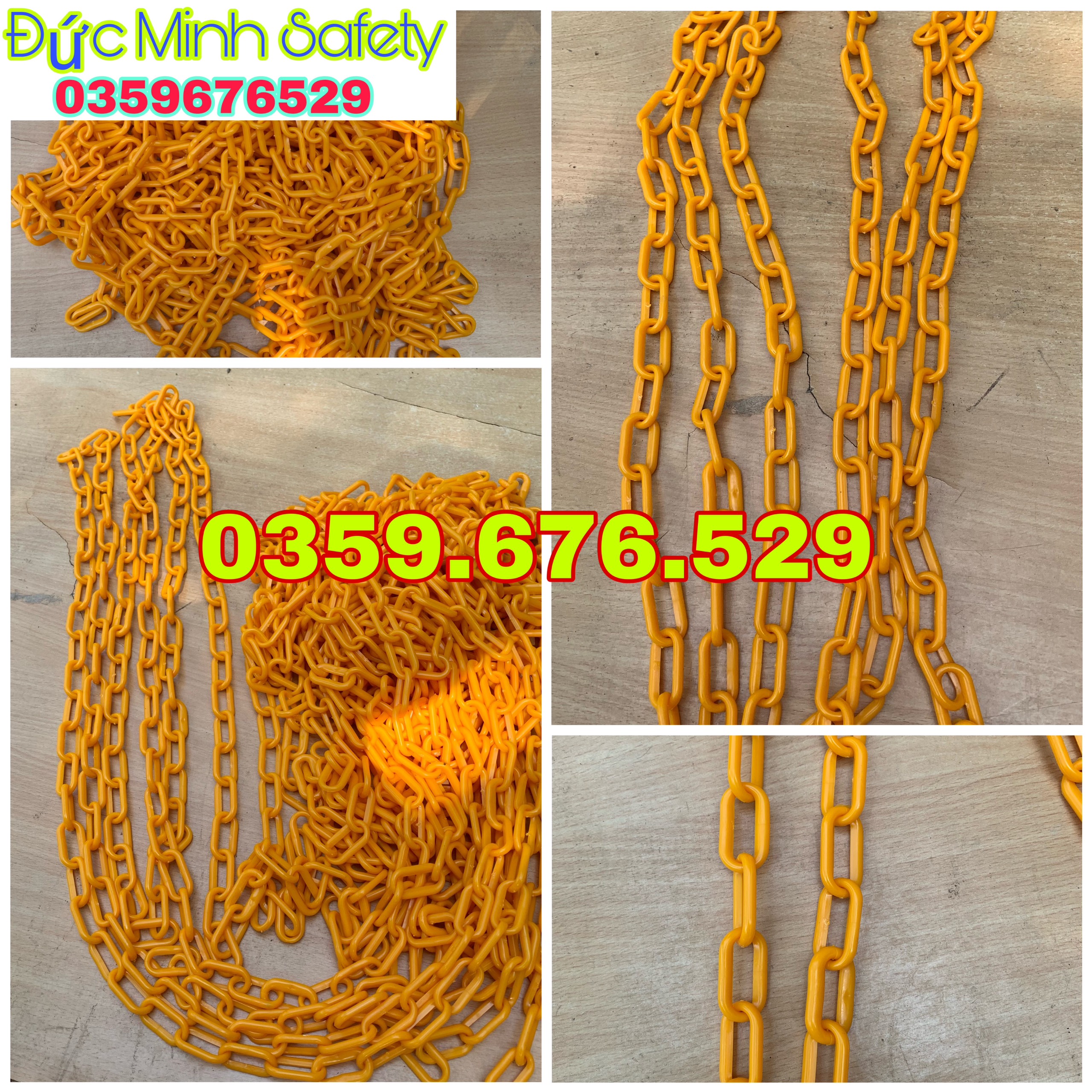 Dây xích nhựa phân luồng giao thông màu vàng