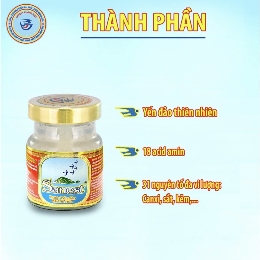 [Combo 10 lọ] NƯỚC YẾN SÀO KHÁNH HÒA SANEST LỌ 70ML