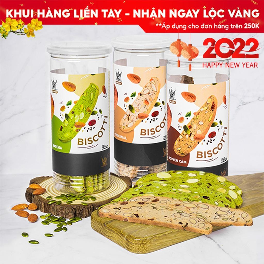 Bánh Biscotti Nguyên cám + Original + Trà xanh Siêu hạt VUA YẾN MẠCH ăn vặt Healthy