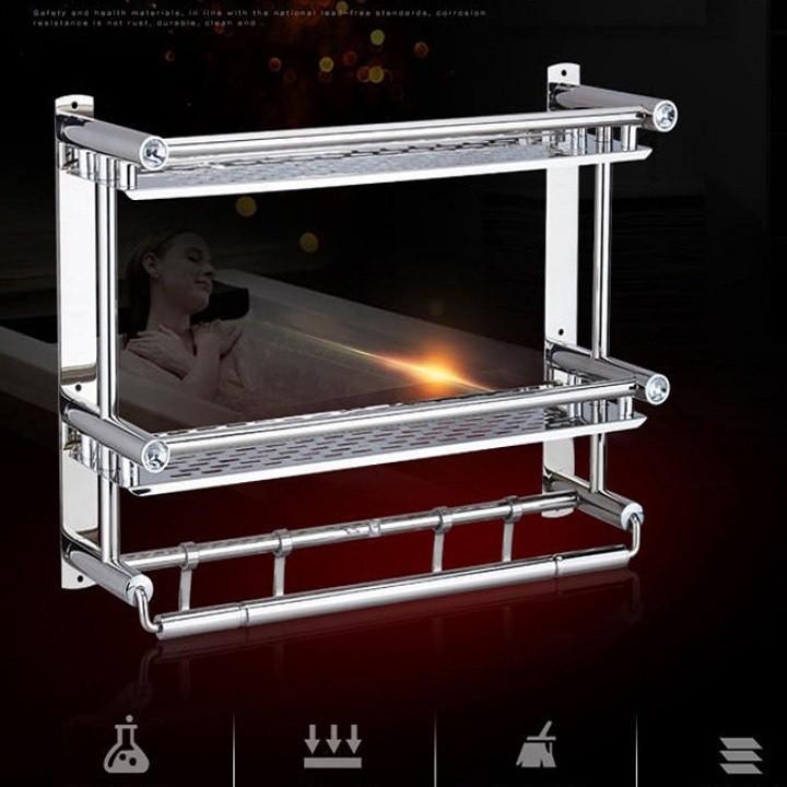 Kệ Nhà Tắm, Giá Treo Khăn Nhà Tắm, Để Đồ Dùng Inox Đa Năng Gắn Tường