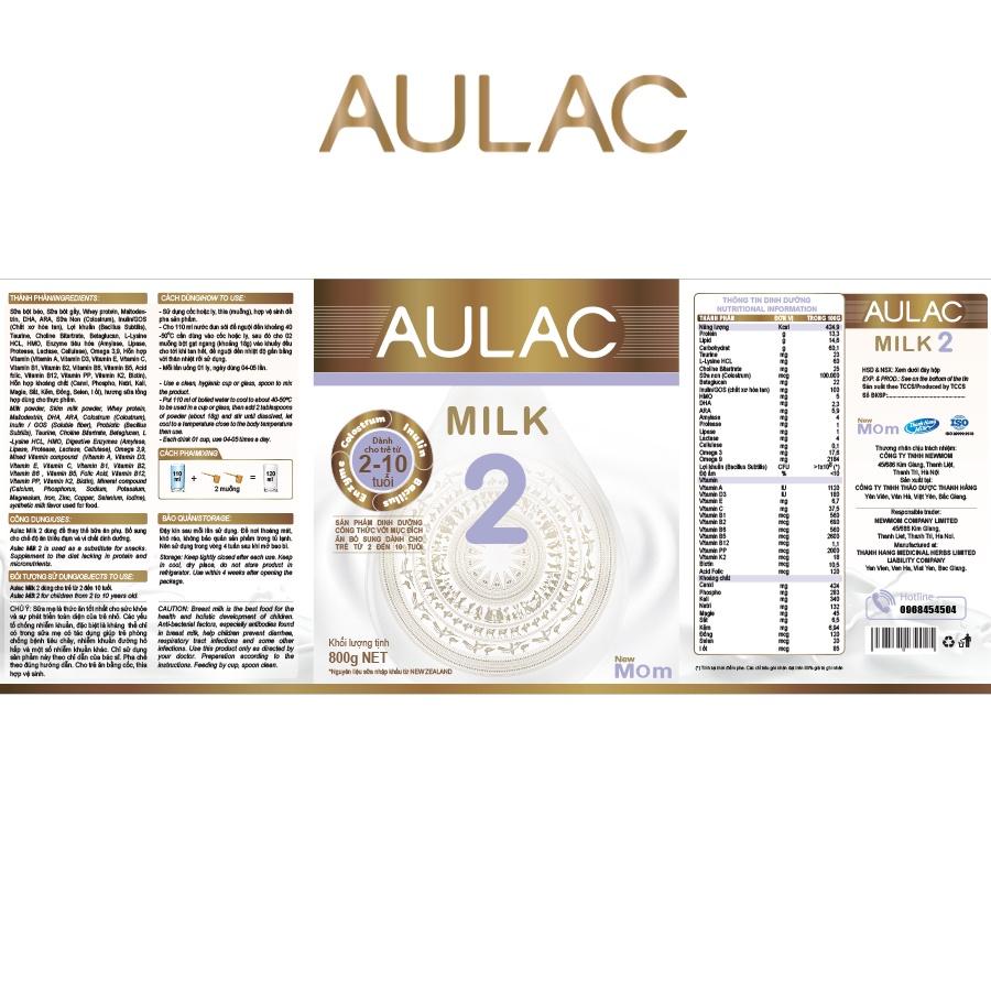 SỮA AULAC MILK 2 800g (2 - 10 Tuổi)