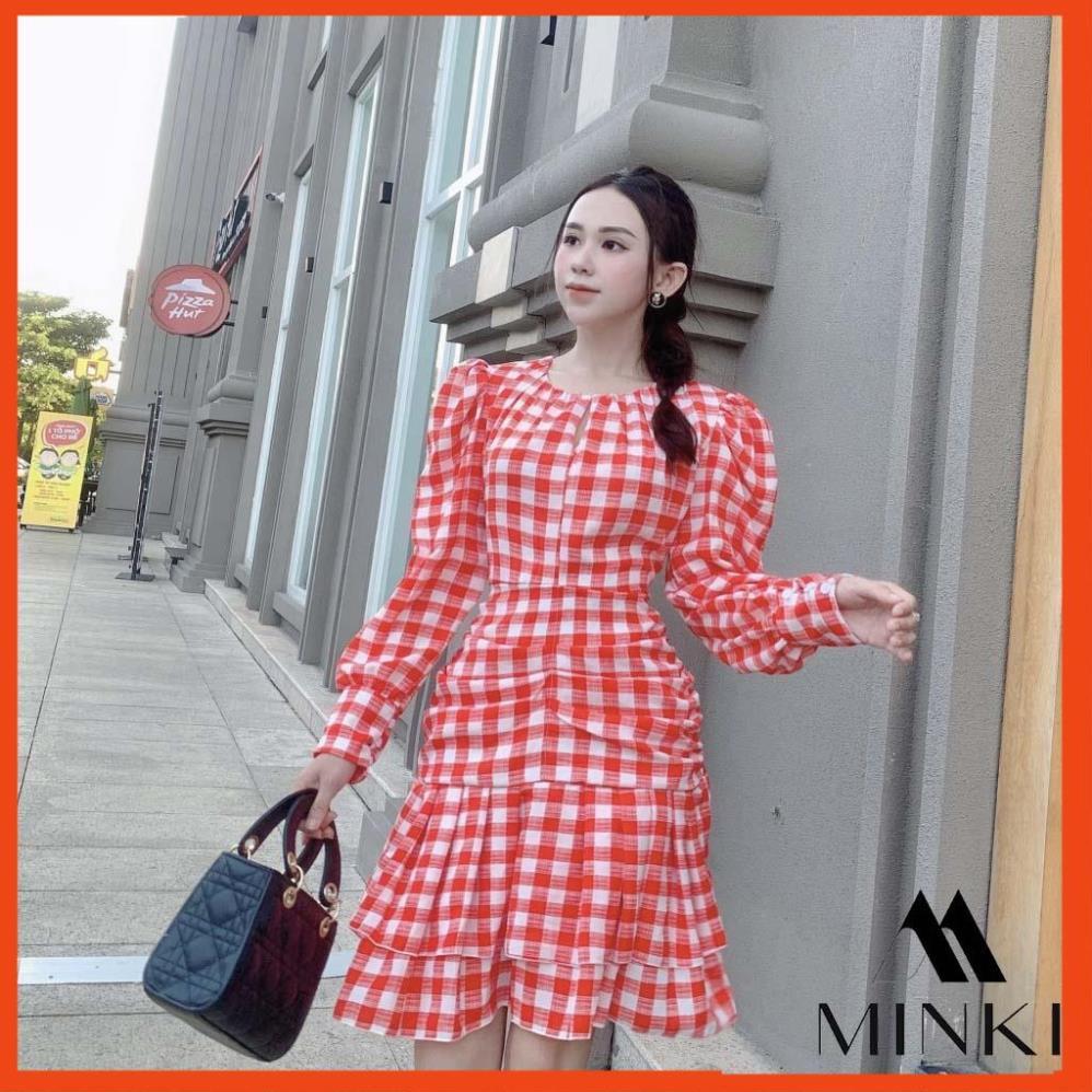 ĐẦM KẺ BODY ĐUÔI CÁ - CHẤT LIỆU VOAN COTTON NHẬP KHẨU - MÀU KẺ NÂU/ KẺ ĐỎ/ KẺ TÍM - HÀNG THIẾT KẾ _HOT