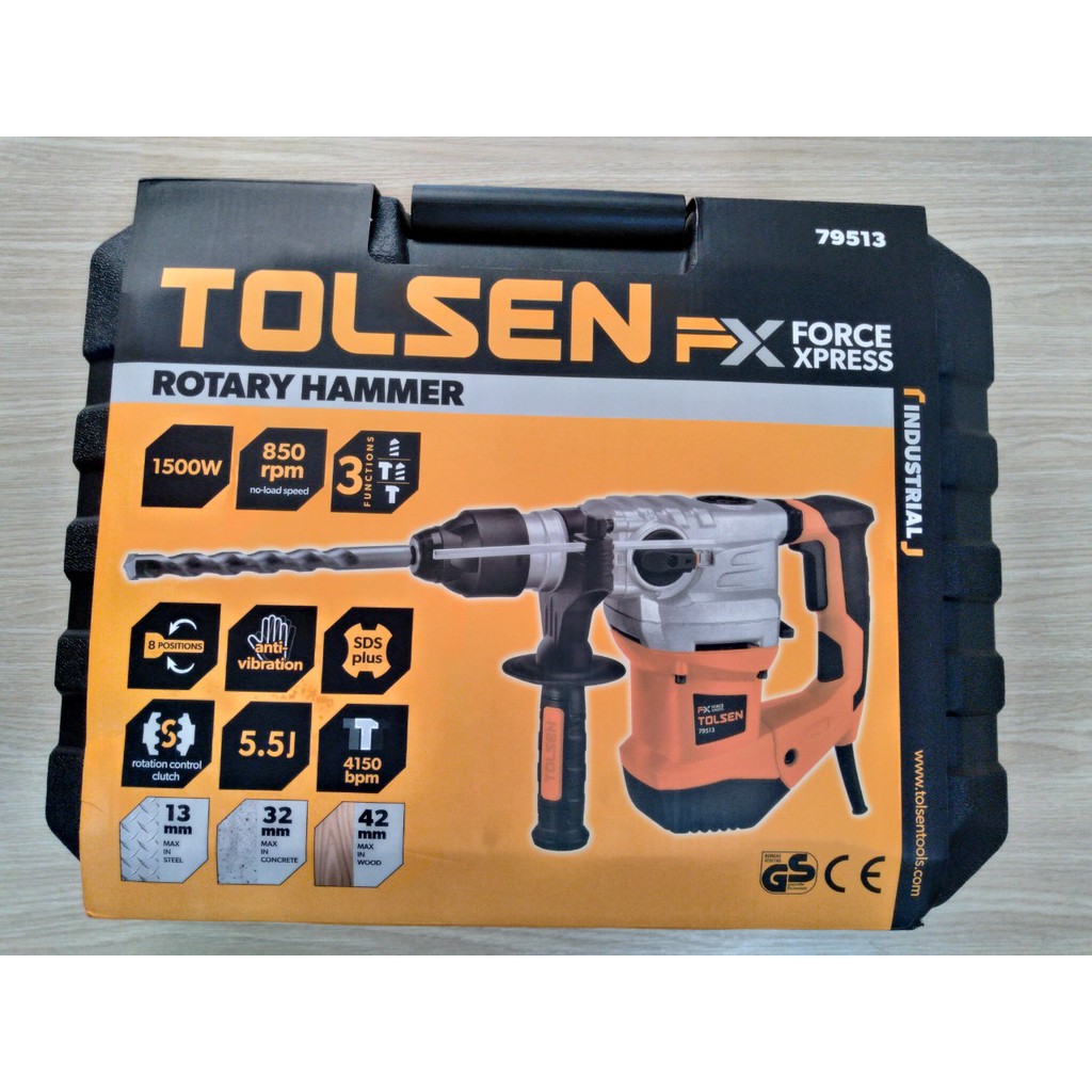Máy khoan bê tông 3 chức năng Tolsen 79513 - Hàng chính hãng