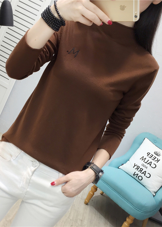 Áo len nữ cổ 3 phân không đường may chất mịn