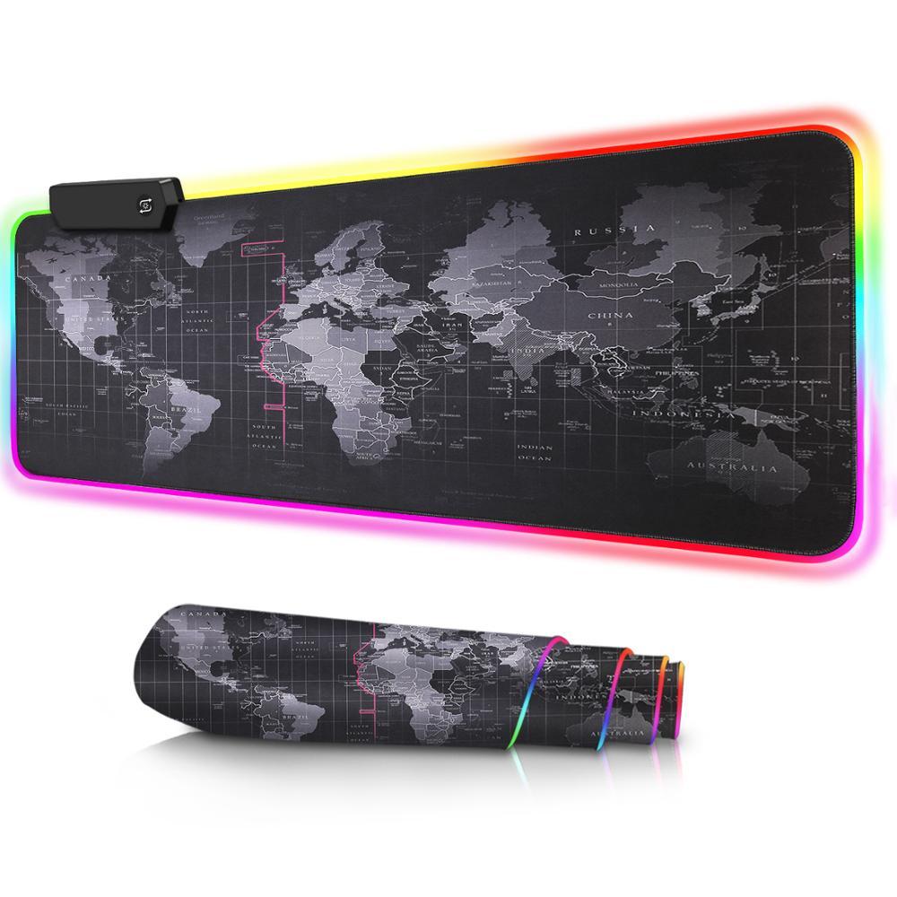 RGB Miếng Lót Chuột Chơi Game Mousepad Game Thủ Lớn Để Bàn Backlit Thảm Máy Tính Led Bề Mặt Thảm Cho Mause Ped Xl Deskpad tấm Bảo Vệ