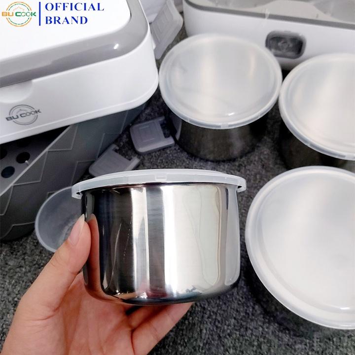 Hộp Cơm Giữ Nhiệt Cắm Điện Hâm Nóng Thức Ăn 2 Tầng Inox BUCOOK DFH-C02 Cho Dân Văn Phòng