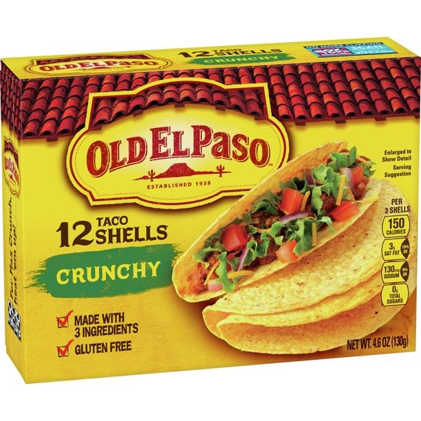 HỘP 12 BÁNH TACO GIÒN Old El Paso Crunchy Taco Shells, Gluten-Free