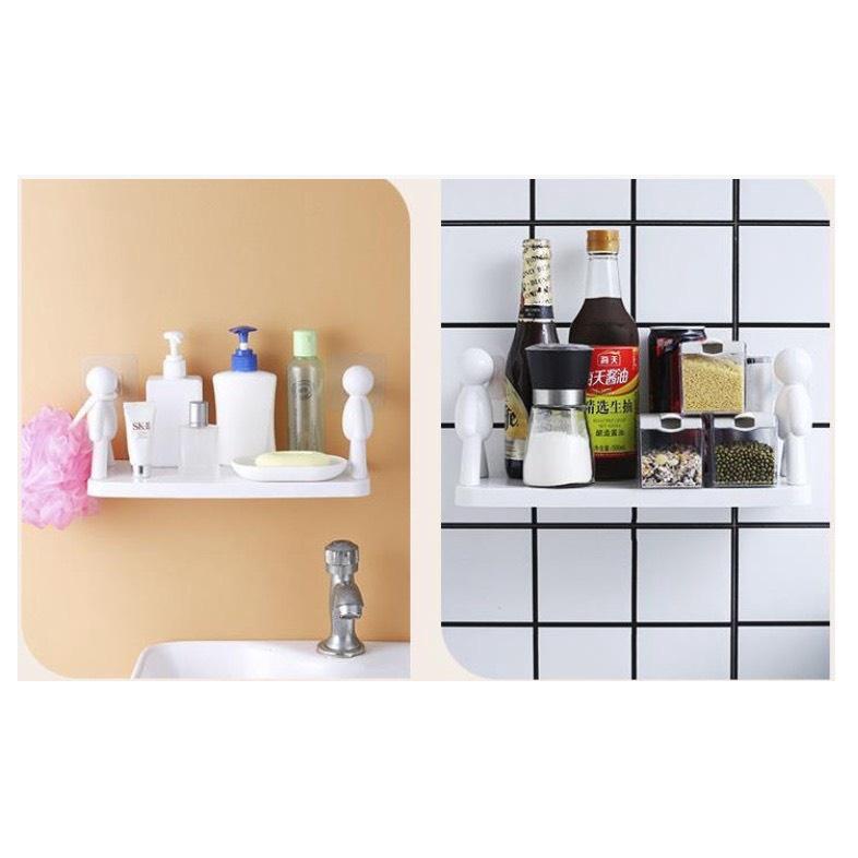 Kệ dán tường siêu dính hình người nhà tắm, nhà bếp, giá sách