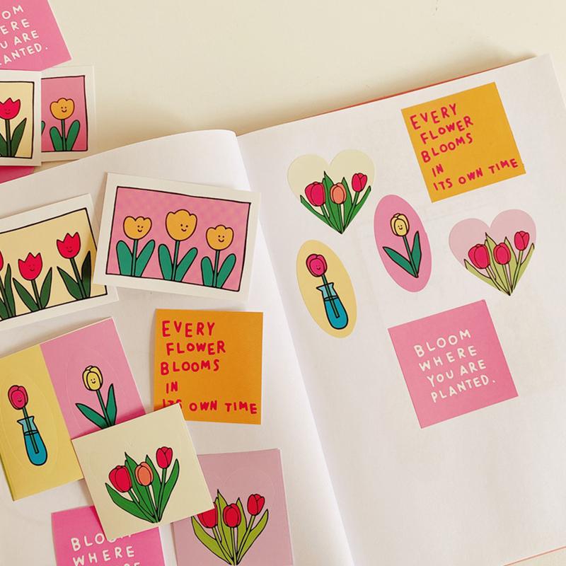 Miếng Dán Hình Hoa Tulip Trang Trí Điện Thoại