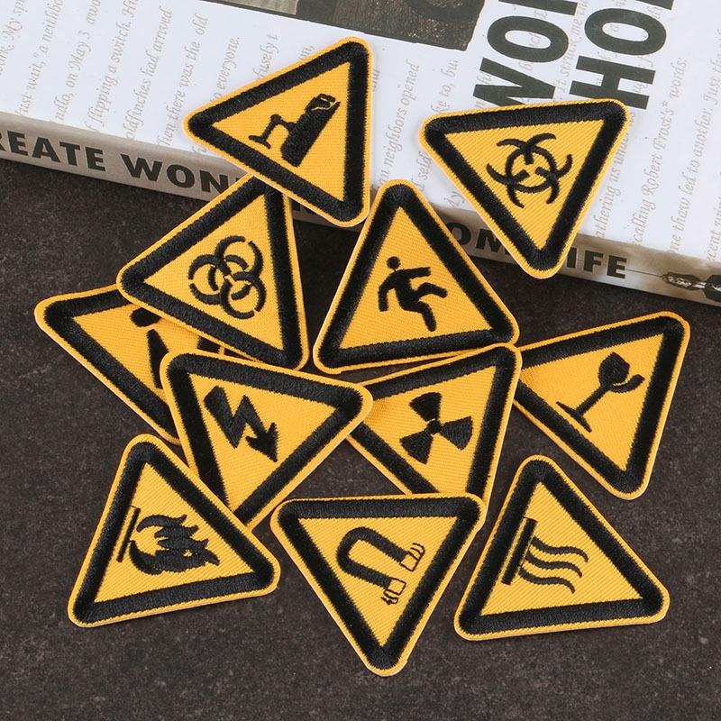 Patch ủi quần áo, Sticker miếng dán đồ phong cách biển cảnh cáo dễ thương, tạo chú ý