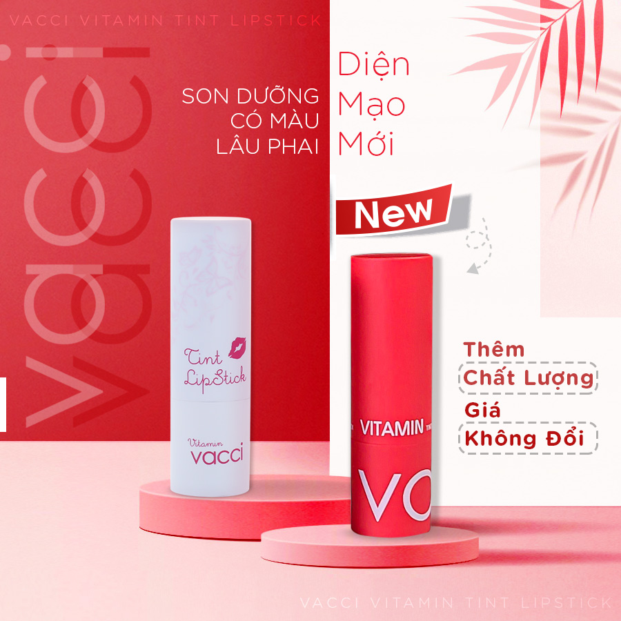 Son Vitamin Cao Cấp Dưỡng Môi Lâu Phai VACCI (3.5g)