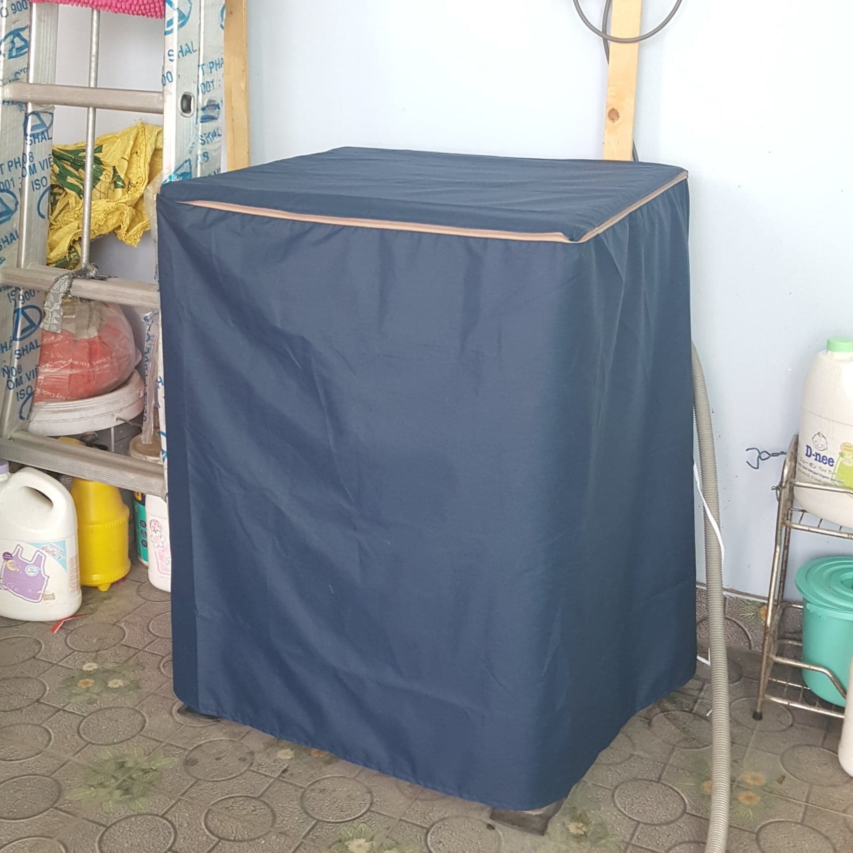 Áo Trùm Máy Giặt Cửa Trên Bọc Máy Giặt Cửa Đứng Vải Dù Siêu Bền Chống Thấm Chống Nắng Cho Máy 7 Đến 8kg Kích Thước 60x60x85 cm