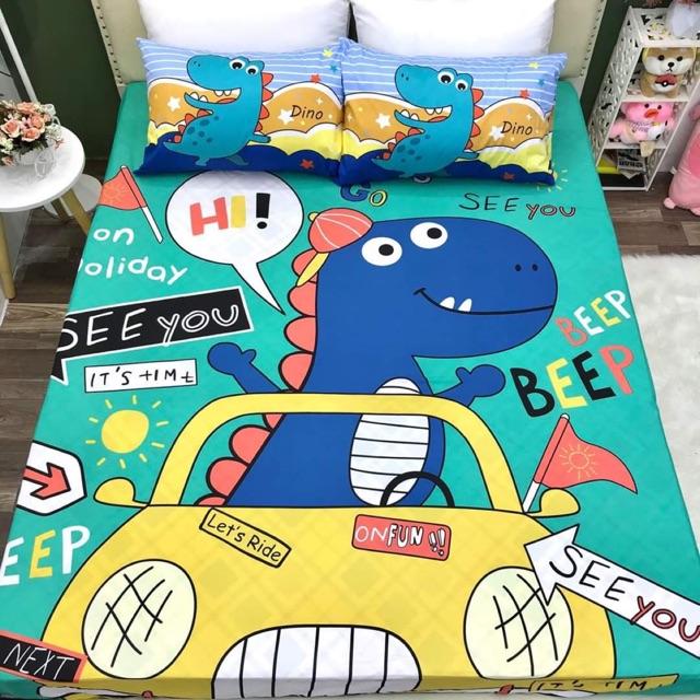 Bộ Ga Gối 3 Món Cotton 3D hàng nhập khẩu cao cấp