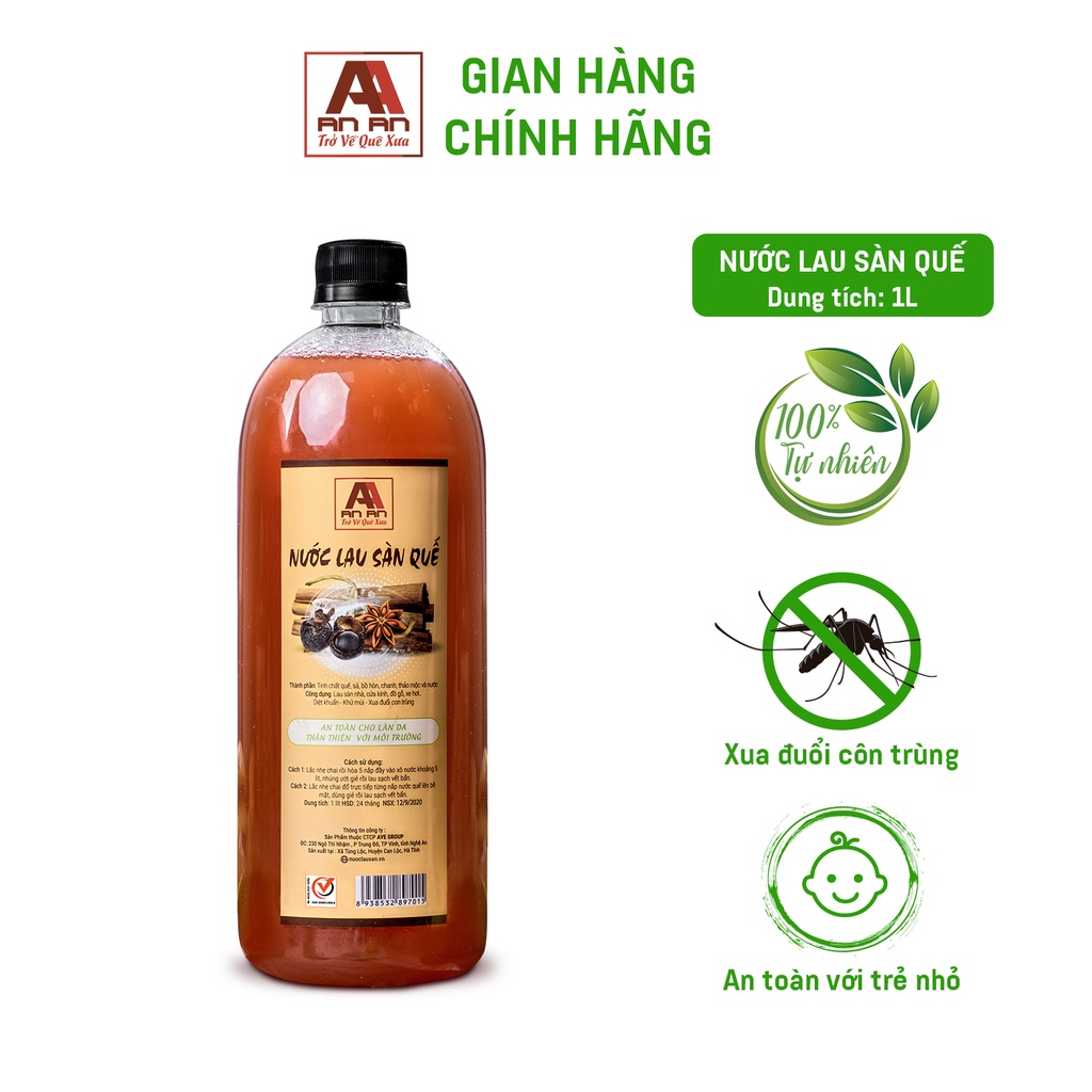 NƯỚC LAU SÀN HỮU CƠ AN AN - HƯƠNG QUẾ- 1000ML