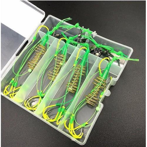 Lưỡi Câu Cá Lăng Xê Hộp 4 lưỡi lancer xanh chất lượng cao - Sanami Fishing