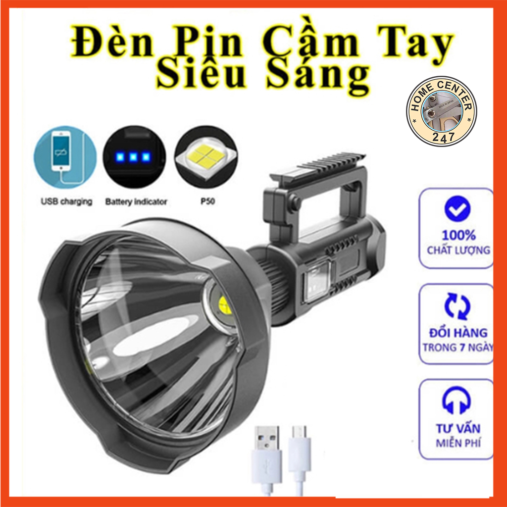 Đèn pin siêu sáng Flashlight F-901 Cầm Tay Chiếu Xa 500M , Pin Trâu , Chông Nước , 3 Chế Độ