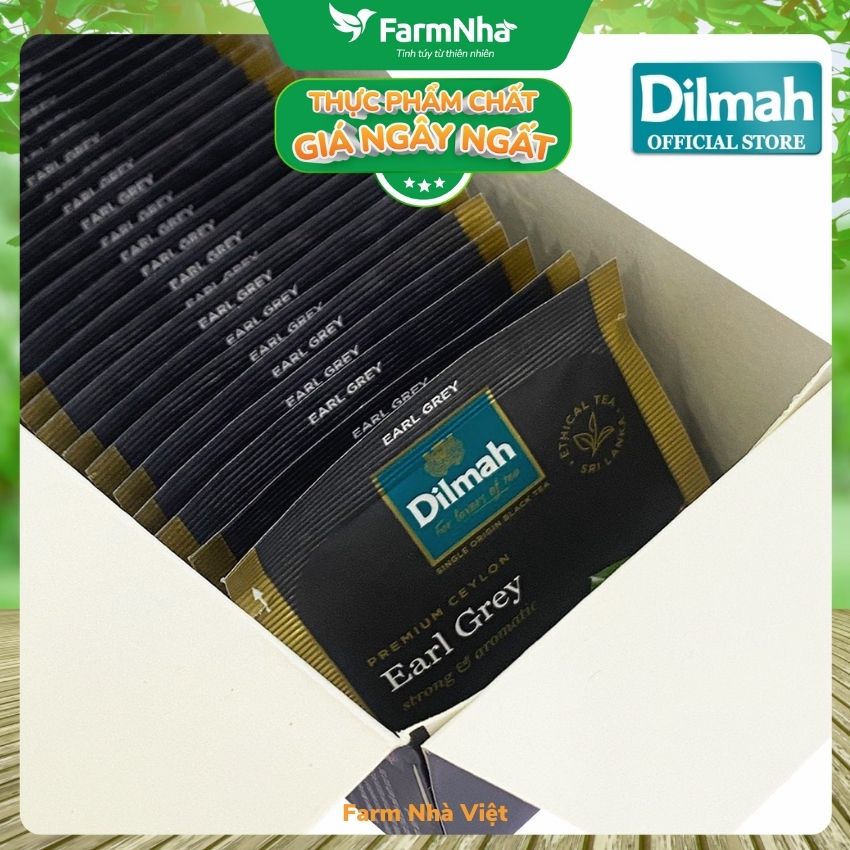 Trà Dilmah Premium Ceylon Earl Grey Tea 50g 25 túi x 2gr Trà Bá Tước Anh Quốc - Tinh hoa trà Sri Lanka