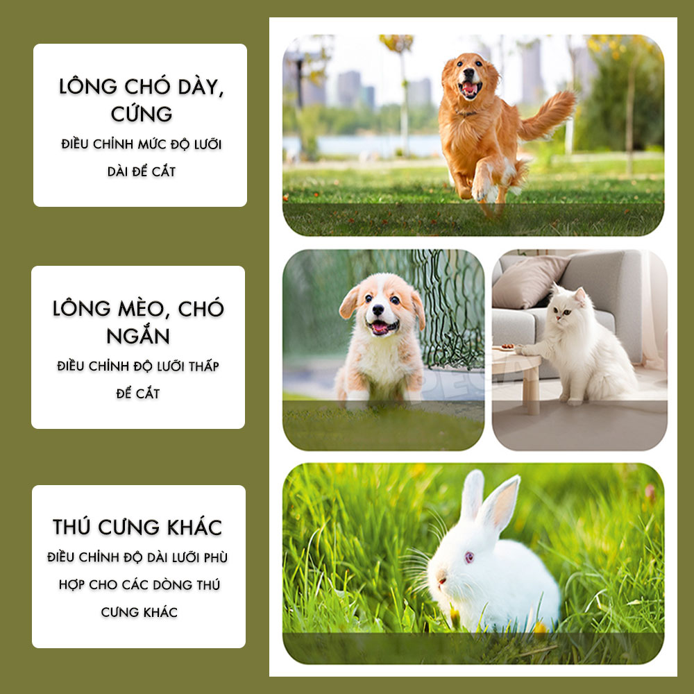 Tông đơ cắt lông thú cưng Kemei KM-CW2100 sử dụng không dây có thể cắt cho chó, mèo...công suất mạnh 5W - Hàng chính hãng