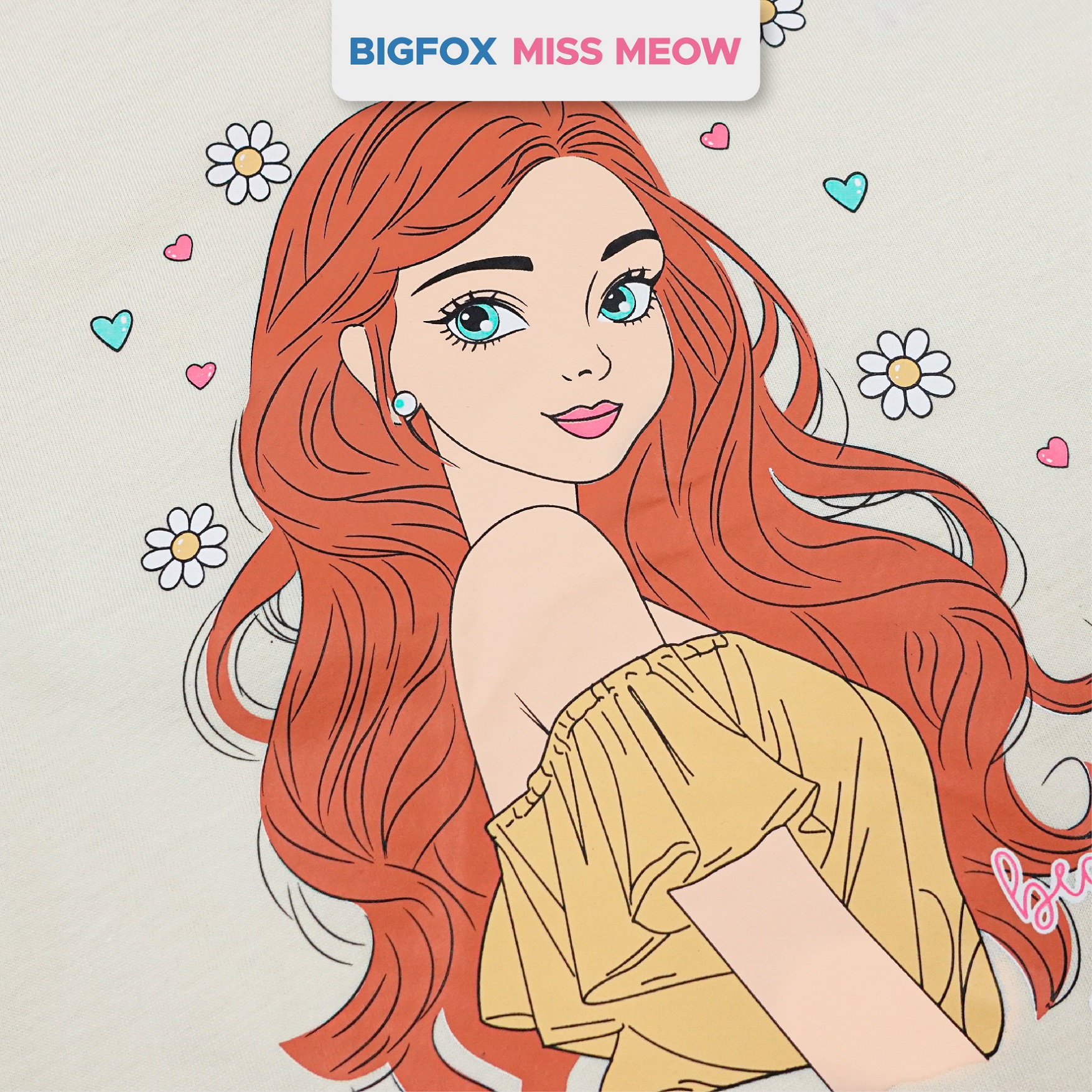 Bộ quần áo bé gái Bigfox Miss Meow vải cotton mùa hè size đại cỡ 3,6,9,11 tuổi 30kg 40kg