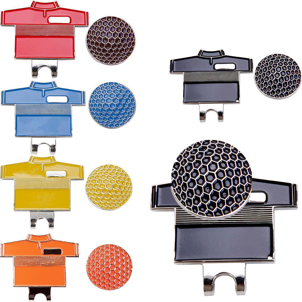 Golf Hat Clips with Magnetic Golf Ball Marker Golf Cap Clip With Golf Shirt Pattern Design Belt Tie Decoration