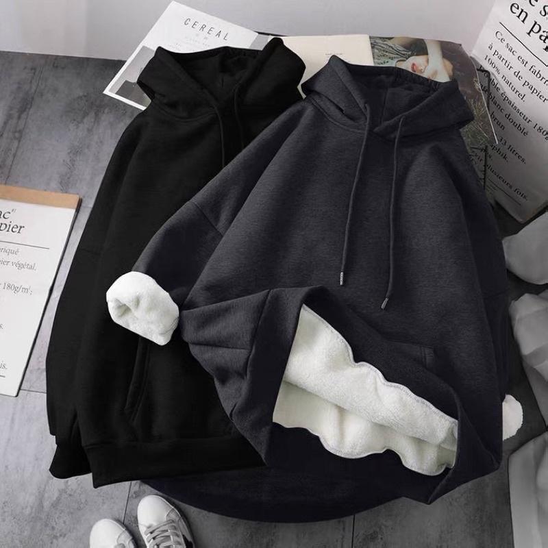 Áo Hoodie Nỉ Trơn Trần Bông Dày Dặn Unisex Cho Cả Nam Và Nữ