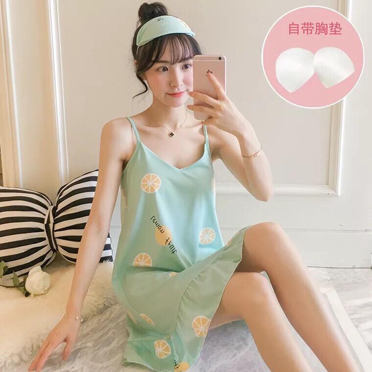 Váy Ngủ 2 Dây Kute Kèm Bịt Mắt Ubán xong