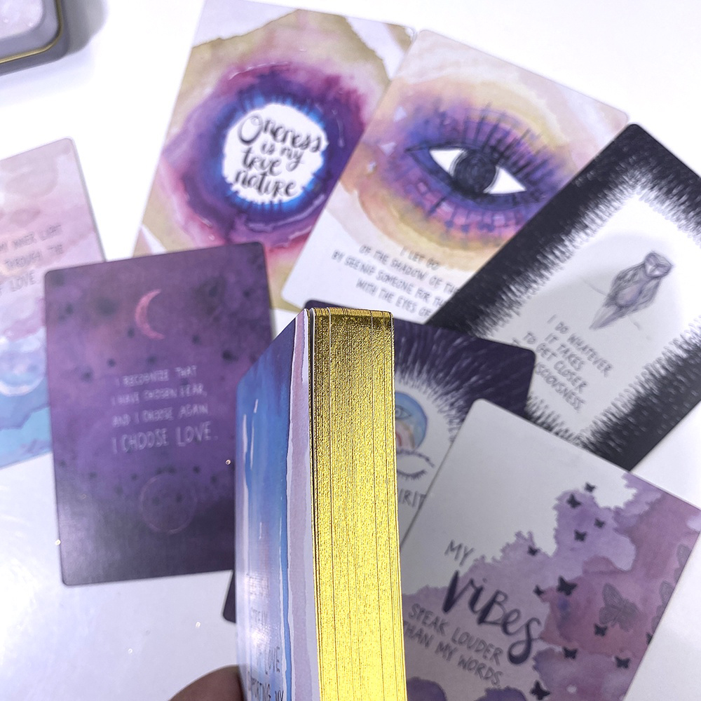 [Mạ Cạnh] Bộ Bài Universe Has Your Back Oracle Hộp Thiếc Mạ Cạnh Vàng 52 Lá Đá Thanh Tẩy