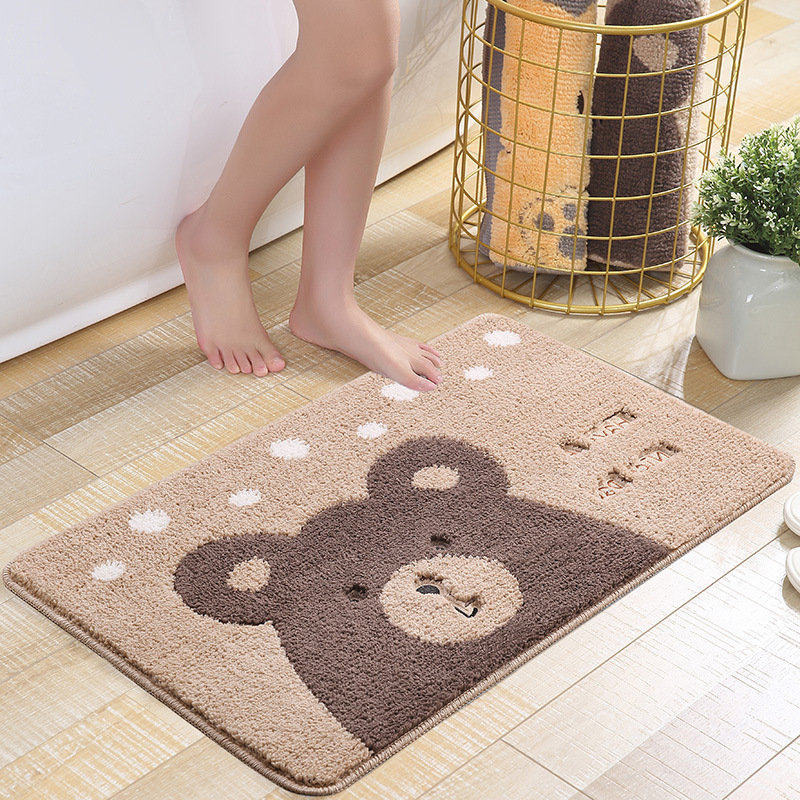 Thảm lông len lau chân chất êm dày dặn thấm hút size 60x40 cm - Thảm cho nhà tắm, phòng ngủ, nhà bếp