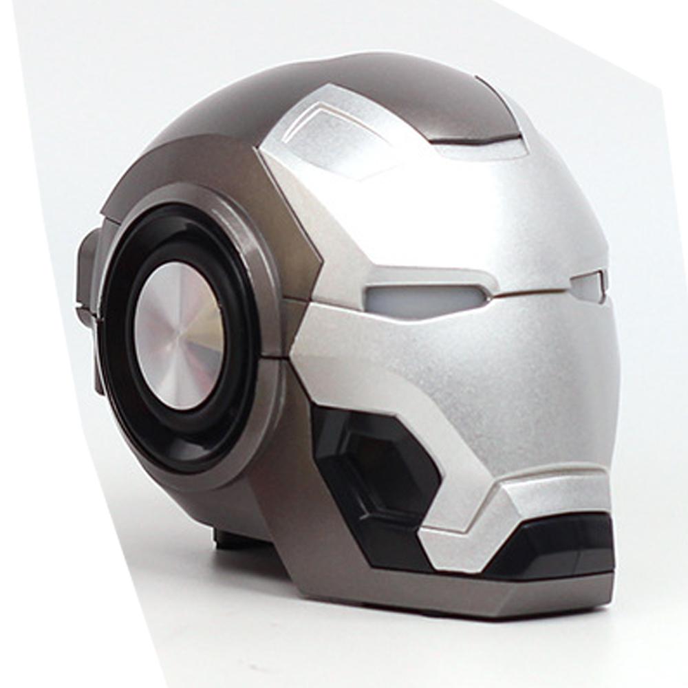 Iron Man Wireless Bluetooth loa hoạt hình di động ngoài trời Bass không dây loa robot không dây hỗ trợ TF Color: sliver