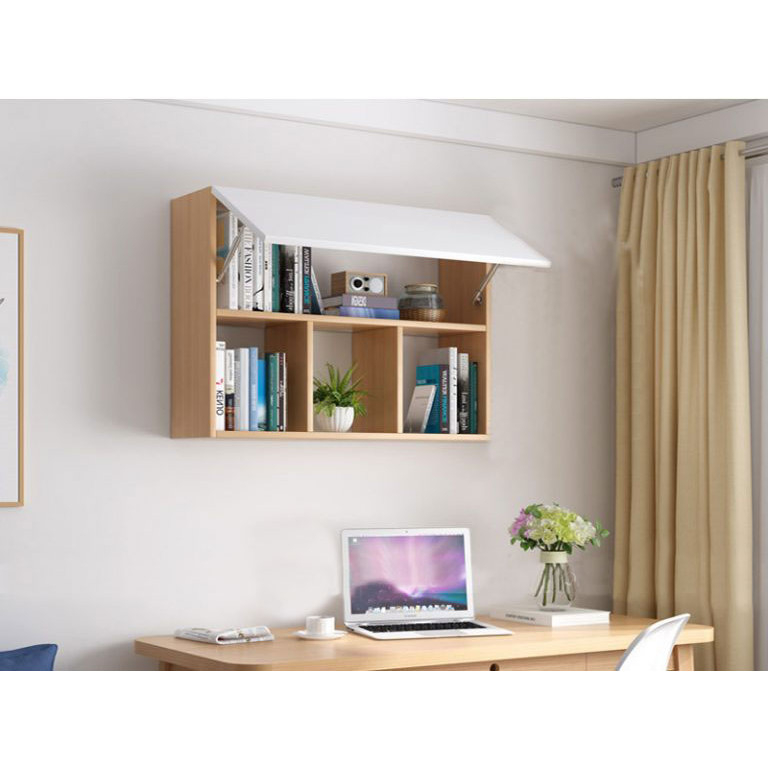 Kệ Sách Gỗ Treo Tường Văn Phòng 3 Ngăn 2 Tầng Kích Thước 100cm x 65cm x 24cm