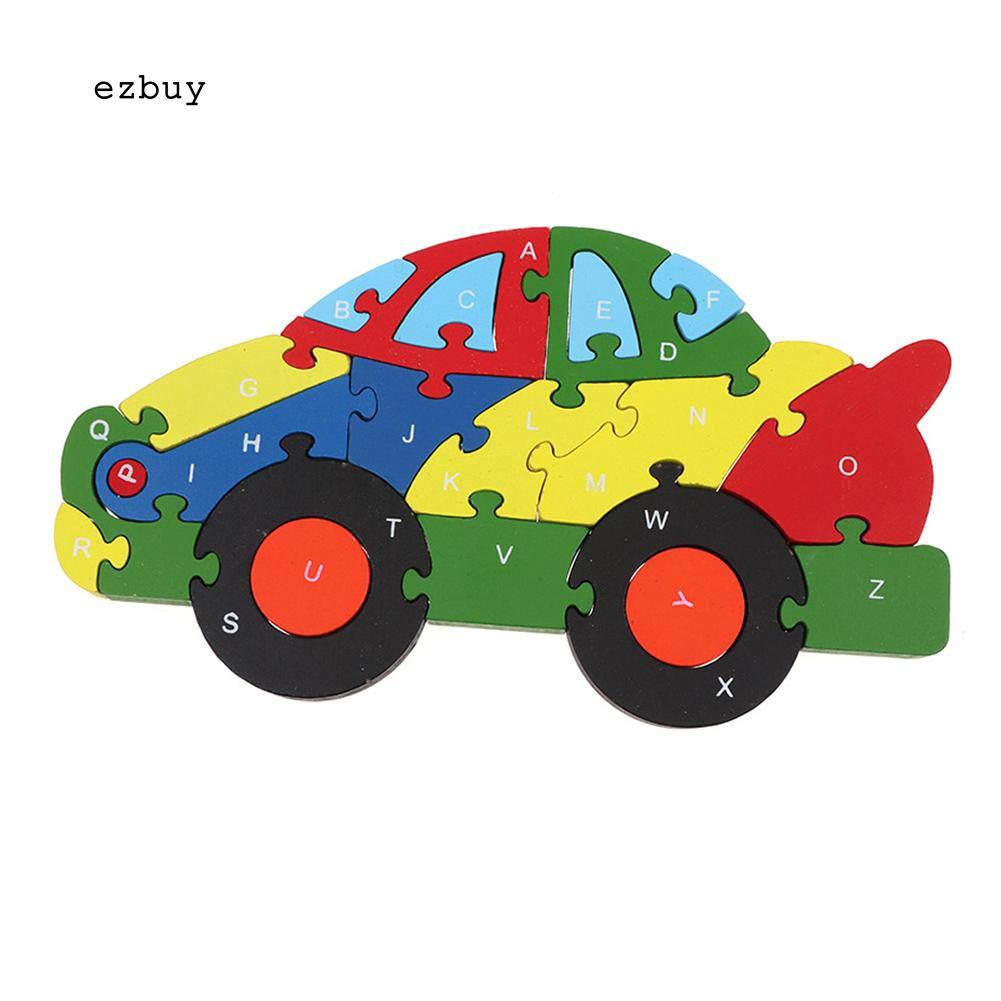 Bộ đồ chơi xếp hình xe hơi bằng gỗ cho bé