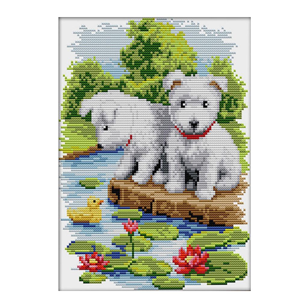 Stamped & Counted Cross Stitch Kits - Cute Dog 11ct