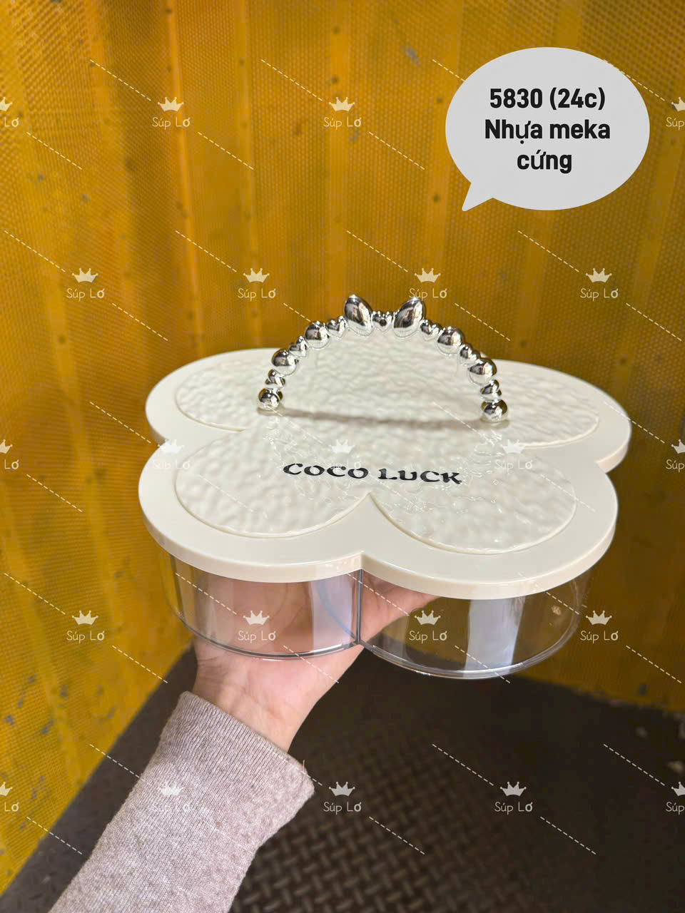 Khay Mứt Hoa 6 Cánh – Hộp Đựng Bánh Kẹo Tết Nhựa Meka Cứng, Nắp Hoa Văn Cao Cấp - HÀNG CHÍNH HÃNG MINIIN