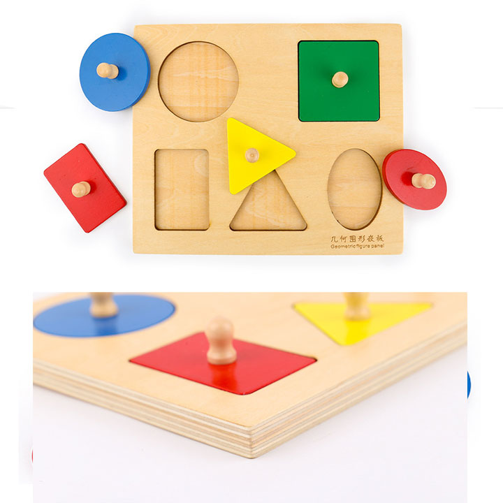 Combo 3 bảng núm hình học giáo cụ Montessori