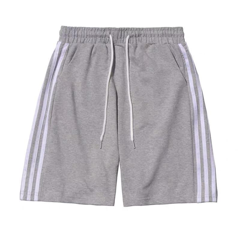 Quần Short thun Nam Nữ Unisex phối 3 sọc Trắng, Đen - Quần đùi lửng ống suông